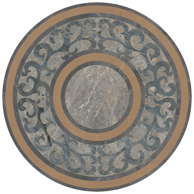 Mosaïque de marbre ronde classique de style chinois