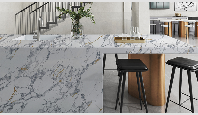 5091 Calacatta Paonazzo Marble Quartz Countertops Slab