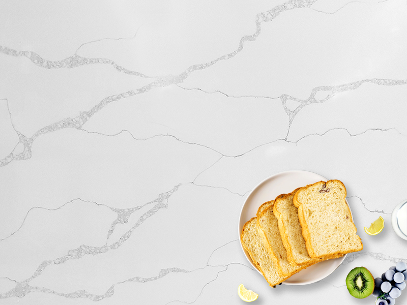 5088 Calacatta Trento White Quartz Slab Countertops Factory