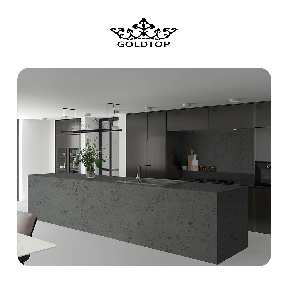 4008 Bianco Grey Marble Quartz Slab