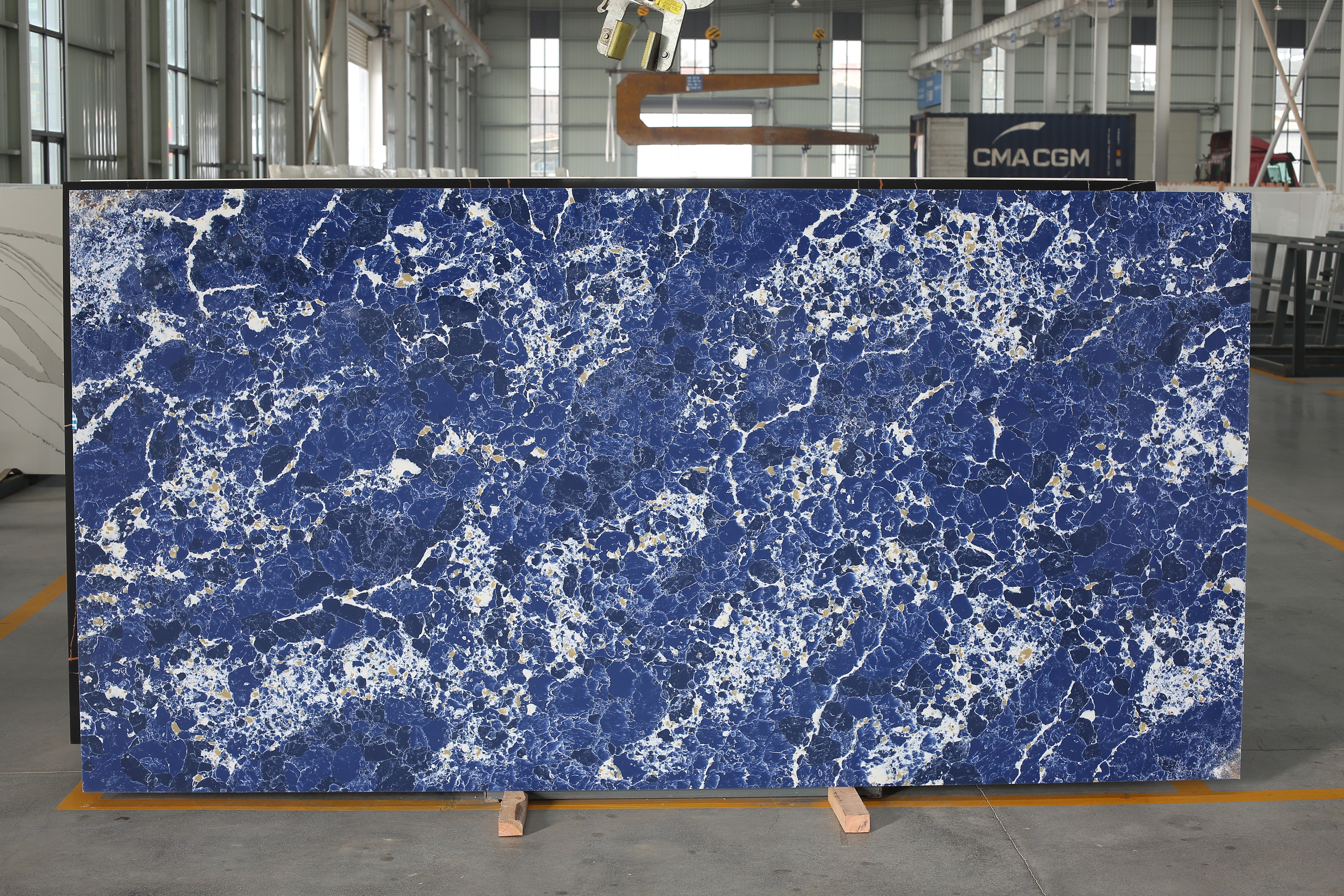 6034 Thunder Blue Concrete Quartz Slabs