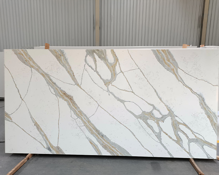 5072 Calacatta Stella White Quartz Slabs Factory