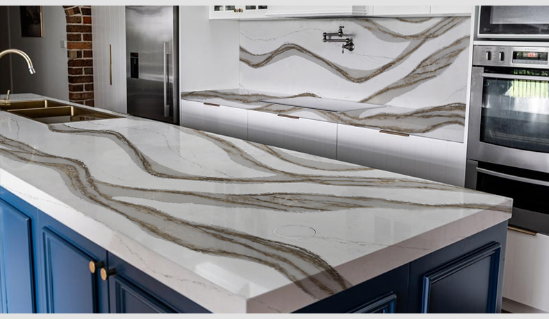 5081 Skara Delicato White Calacatta Quartz Countertops Wholesale