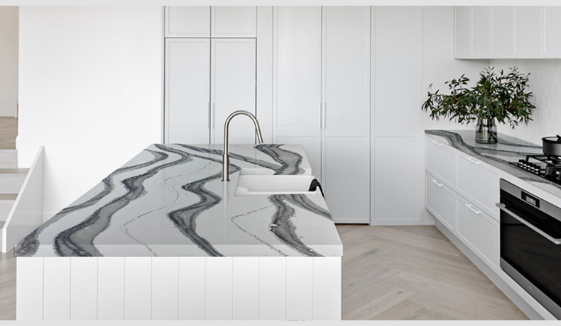 5080 Calacatta Skara White Quartz Slab Countertops