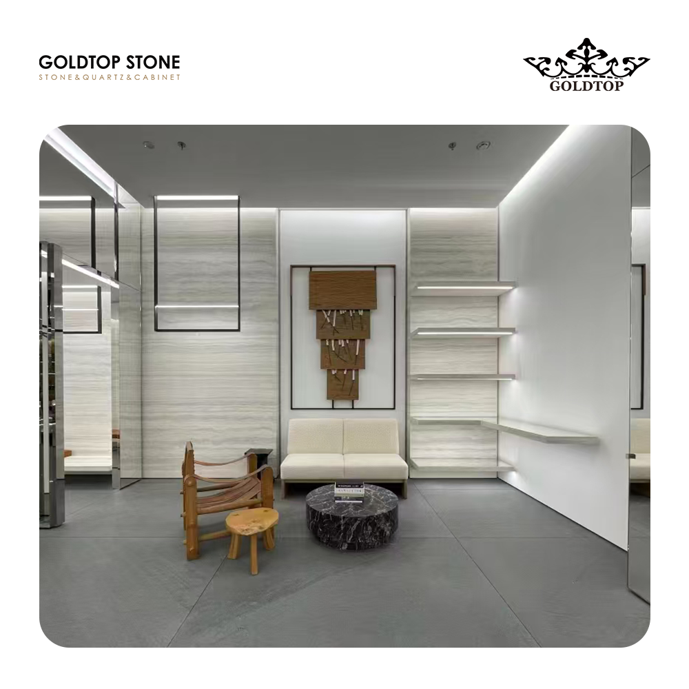 Project Case of Crema Toscana Travertine for Luxury Shop CELINE