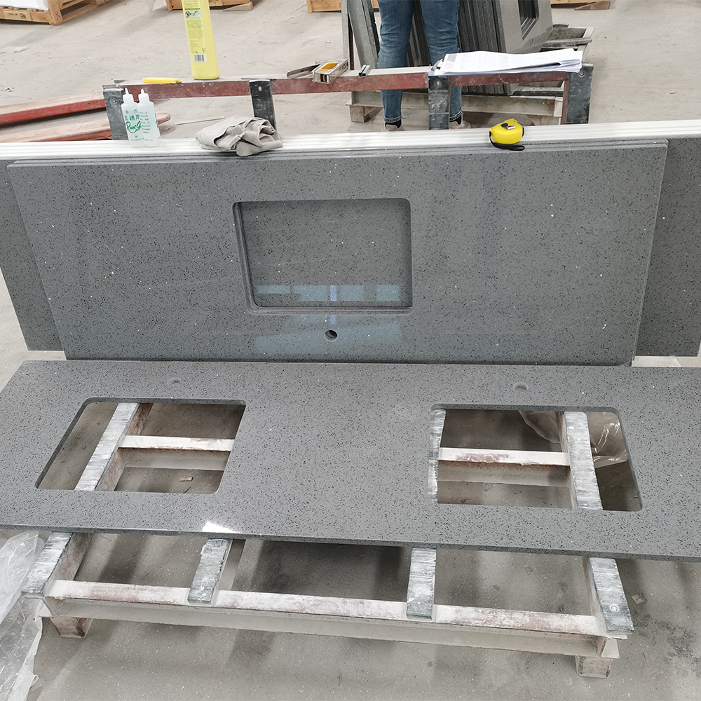 1002 Sparkle Grey Series Quartz Factory Price Wholesale