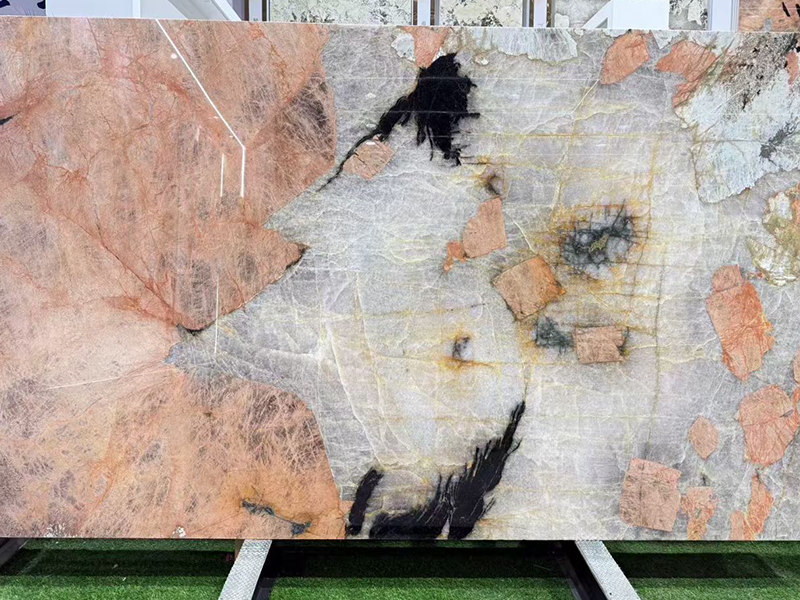 Luxury Stone Pink Pandora Granite Slab For Furniture/ Feature Wall/ Countertops