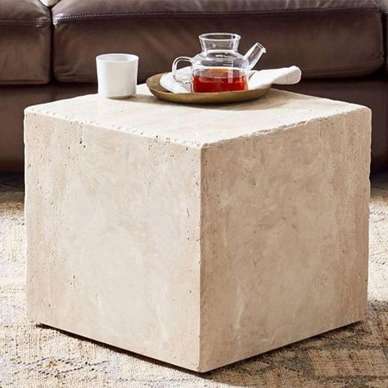 Square Marble Coffee Table Bedside Table