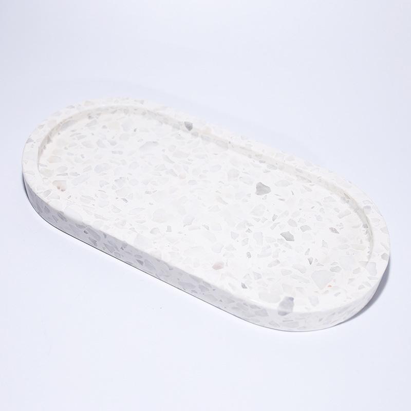 Oval White Marble Tray