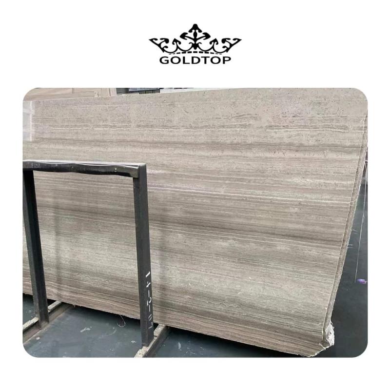 China Grey Wood Marble tiles slabs