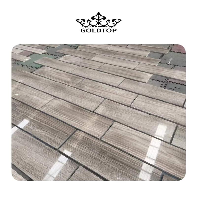 China Grey Wood Marble tiles slabs