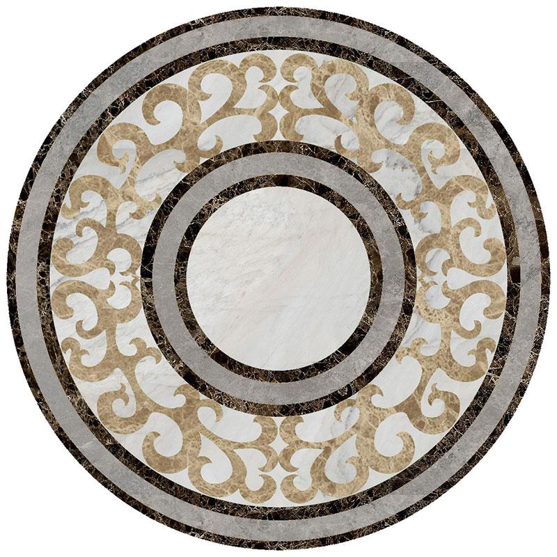 Chinese style classical round marble mosaic