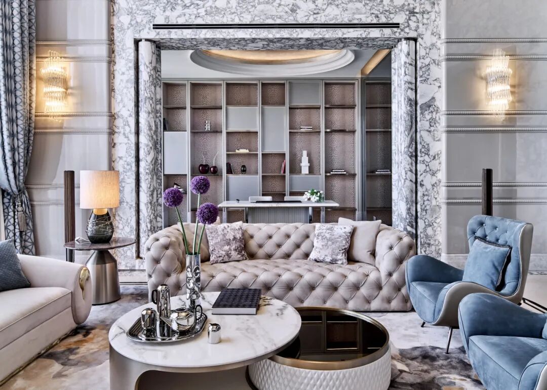 Marbre Arabescato d'Italie : L'esquisse d'une sophistication spatiale empreinte d'élégance pure